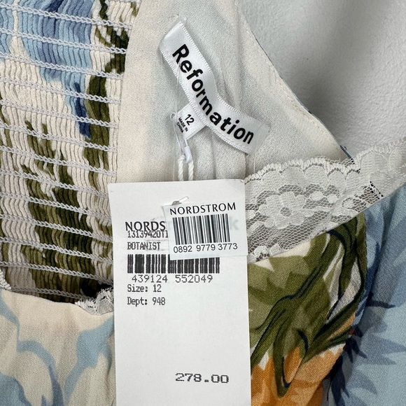 Reformation Floral Maxi Dress - Blue, Green, Orange - Picture 8 of 12